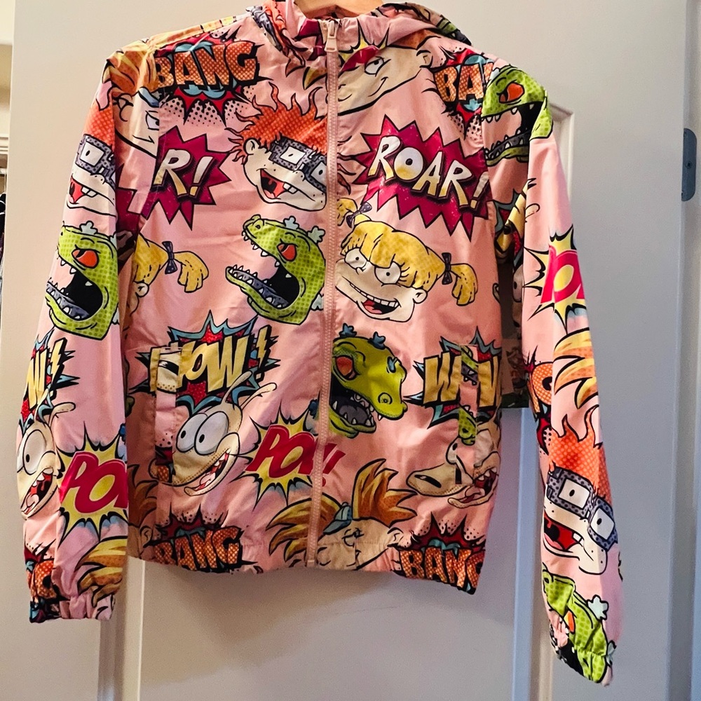 MEMBERS ONLY Girl's Pink NickelodeonHooded Windbreaker Full SleeveJacket…